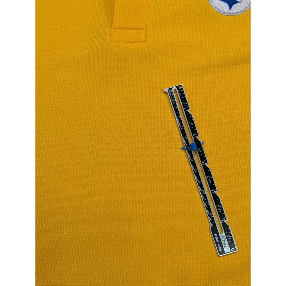 Reebok Pittsburgh Steelers NFL PlayDry Polo Shirt Mens‎ Large Gold White